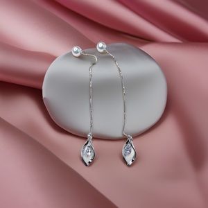Women’s Infinity Silver Tear Drop Diamond Earrings